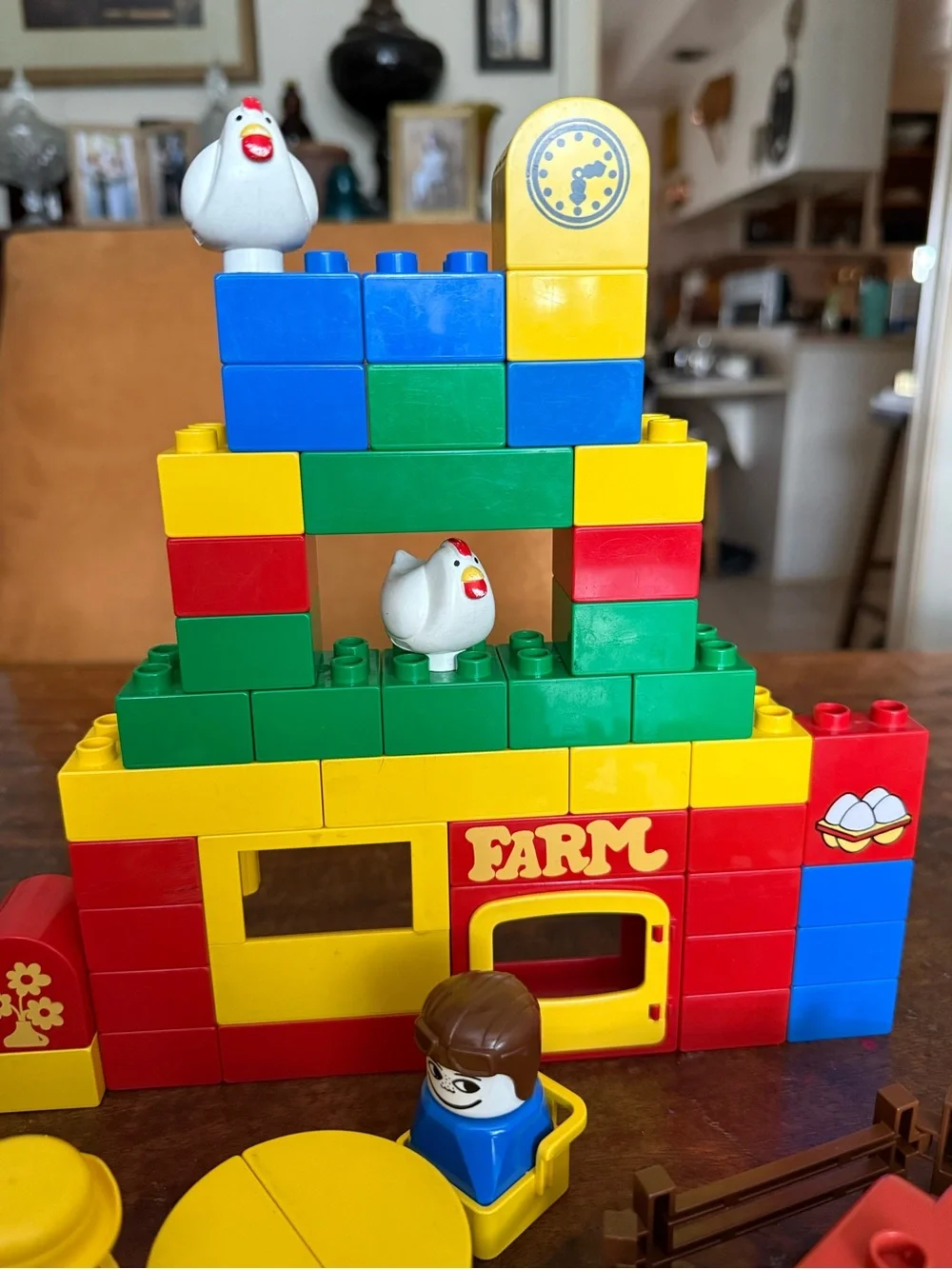 1990s Lego DUPLO Classic Farm Building Train Set - Bright Multicolor